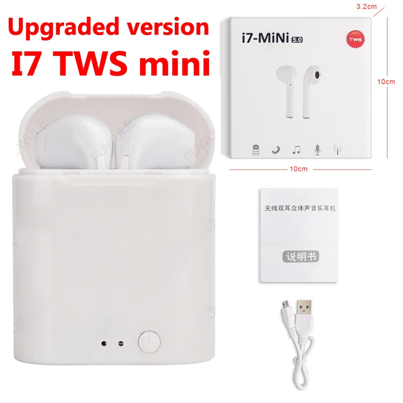 I7 mini WHITE WPAIER I7S TWS новое обновление I7 TWS-mini Bluetooth наушники портативные беспроводные наушники с зарядным устройством мини bluetooth гарнитуры - Цвет: I7 mini WHITE