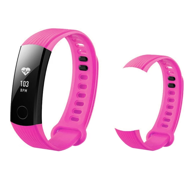 Ремешок для часов для huawei Honor Band 3 сменный силиконовый черный браслет на запястье Регулируемый универсальный ремешок для часов