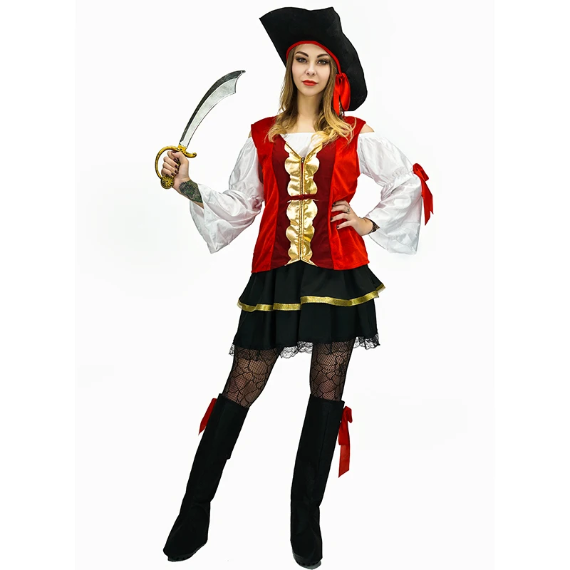 Новинка 2017 года Женский карнавальный костюм пирата нарядная юбка для вечеринки