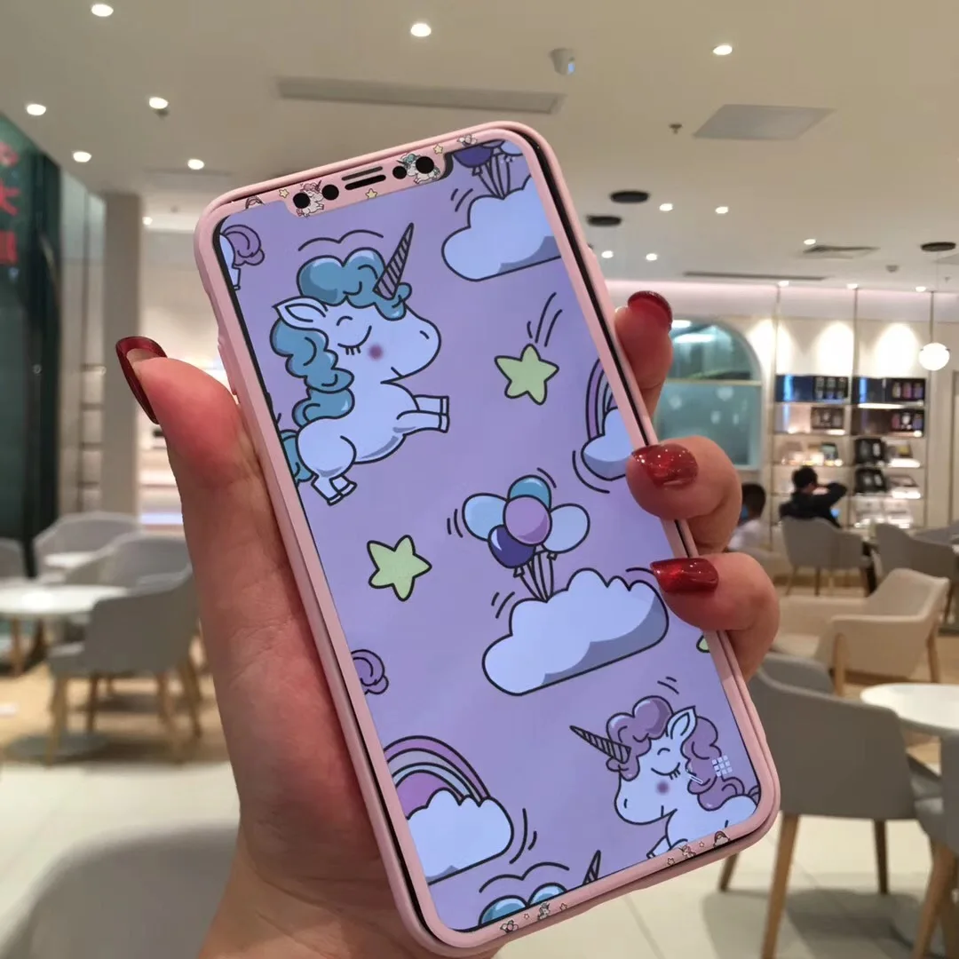 Закаленное стекло для iPhone X XS XR Xs Max 11 Pro защитная пленка экрана с мультяшным
