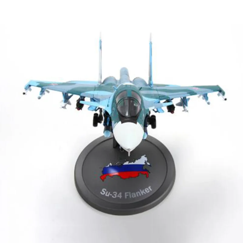 Коллекционная 1/72 сухой Su-34 с трёхмерными чертёжами Утконос бомбер статического su34 сплава литья под давлением игрушка Air Force с трёхмерными чертёжами детские подарки