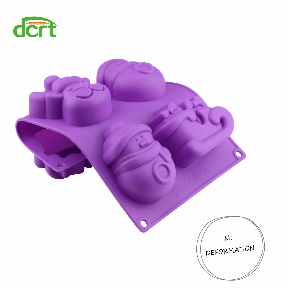 DCRT Лось Снеговик Рождество силиконовая форма олень сани DIY для пудинга и желе