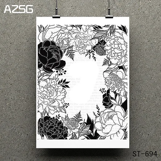 stamp ST-694 AZSG красивые цветы прозрачный штамп/печать для DIY скрапбукинга/фотоальбом Декоративные прозрачные штамп листы - Цвет: stamp ST-694