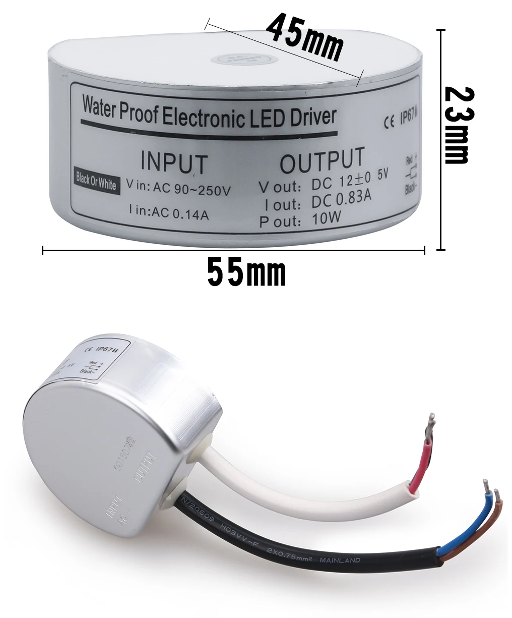 15 Вт AC100-240V конвертировать в DC12V IP67 Открытый водонепроницаемый светодиодный драйвер питания для прожекторная софитная лампа трансформатор освещения
