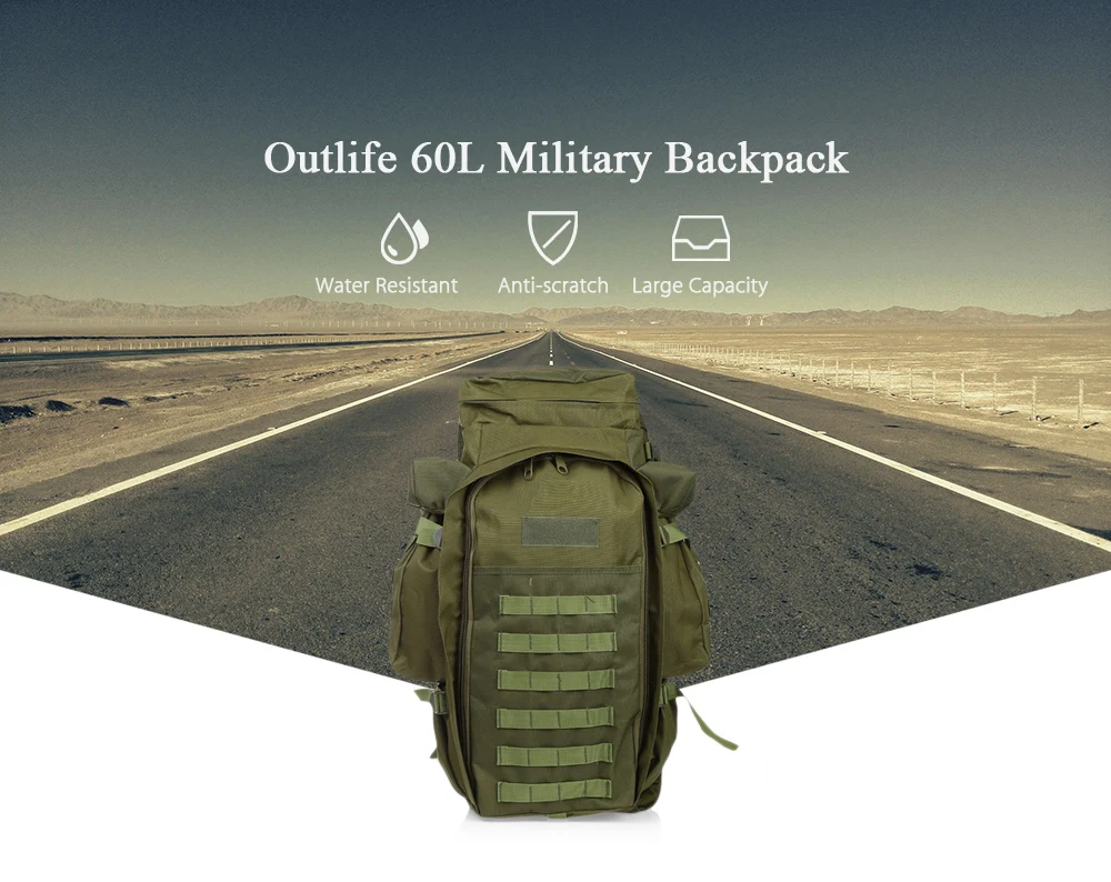 Outlife 60L 5 цветов Открытый военный рюкзак 1000D нейлоновый рюкзак для кемпинга пешего туризма