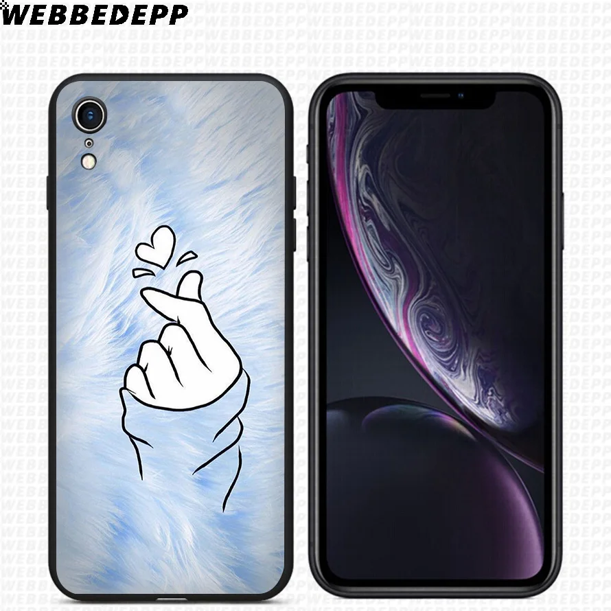Мягкий силиконовый чехол WEBBEDEPP Love on finger Kpop для iPhone 11 Pro Xr Xs Max X или 10 8 7 6 6S Plus 5 5S SE Case |