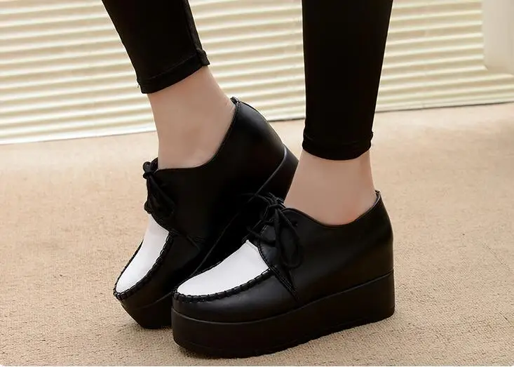 FeiYiTu криперы, женская обувь zapatos mujer; популярная обувь Повседневное Винтаж на резиновой подошве обувь на платформе Для женщин женские туфли на плоской подошве плюс размер 35–39
