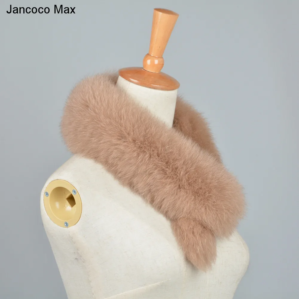 Jancoco Max стиль Для женщин из натурального меха лисы шарф женские шляпки теплая зима ошейники для собак Одежда высшего качества модное кашне S7204