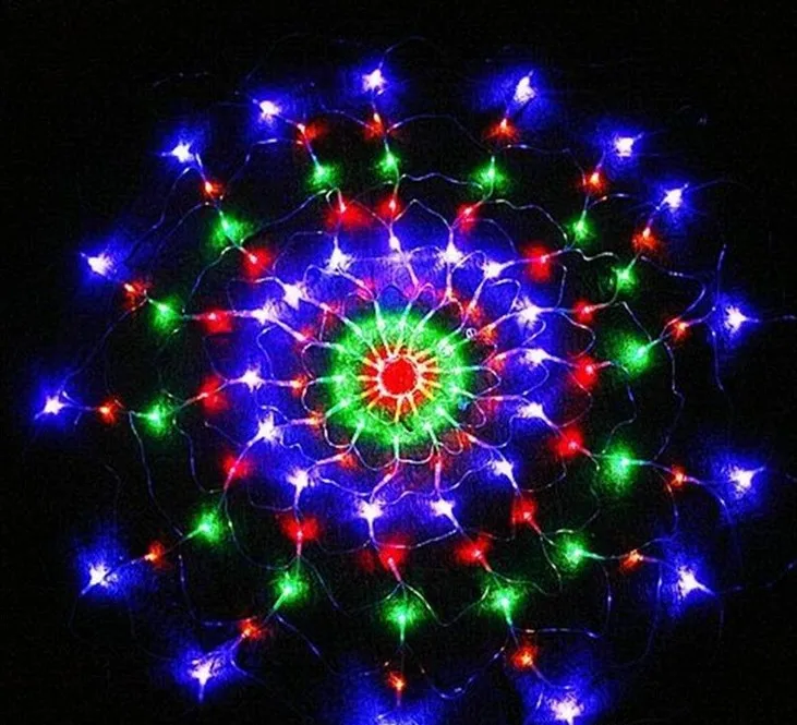 

RGB Spider LED Net String 1.2M 120 LED Colorful Light Christmas Party Wedding LED Curtain String Lights Gadern Lawn Lamp
