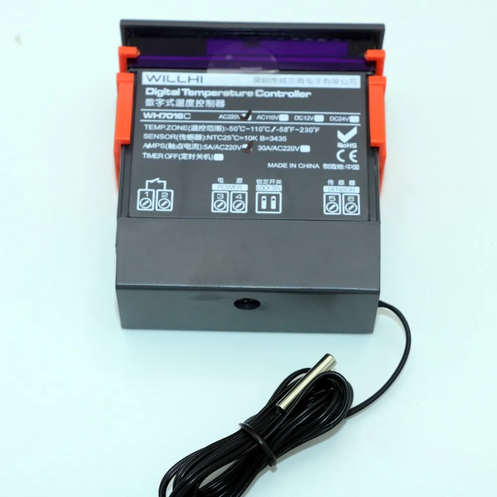 WH7016C 30A цифровой ЖК-электронный регулятор температуры переключатель-50 ~ 110 celcius/-58