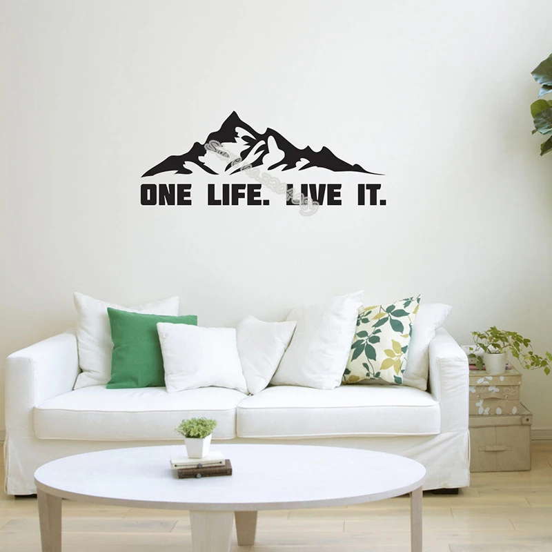Настенная виниловая наклейка с цитатой One Life Live It Современный домашний декор обои
