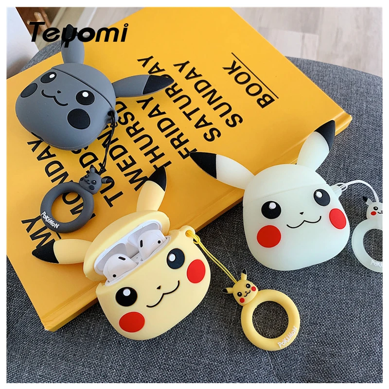 2019 беспроводной Bluetooth чехол для наушников Pokemon Pikachu Apple AirPods силиконовый s Airpods2