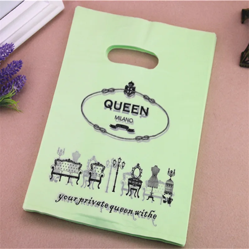 

2021 новый стиль оптовая продажа 100 шт./лот 20*30 см роскошные Упаковочные пакеты Gree Queen с Королевской короной пластиковые сумки для одежды
