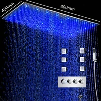 luxury shower system led large rain shower faucets thermostatic 3 way bath mixer set high flow shower massgae body jets