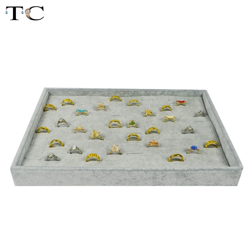 Коробка для хранения ювелирных изделий Кольцо Лоток демонстрации 35*24 см серый