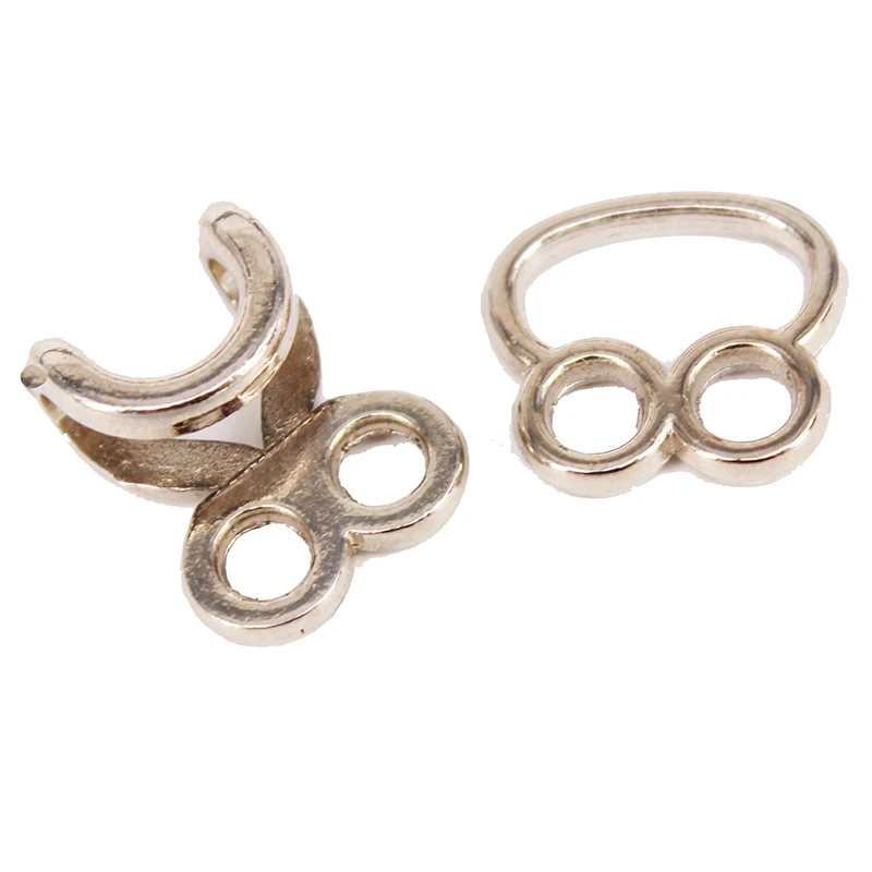 Застежка для одежды и сумок металлический удлинитель талии серебристого цвета с