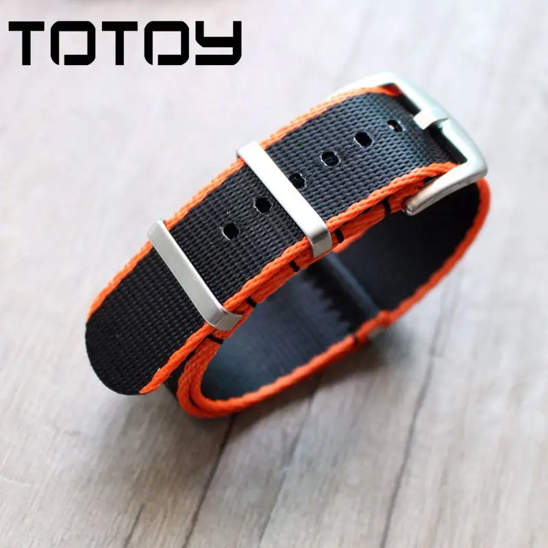 Плетеный Гладкий нейлоновый ремешок TOTOY черные зеленые серые ремешки в стиле