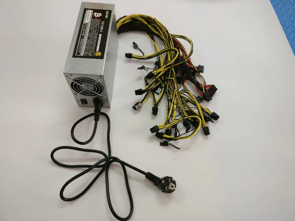 Блок питания YUNHUI ETH zналичные и т. д. для майнинга 1800 Вт 6 GPU карт 12 В 470/570 A подходит RX