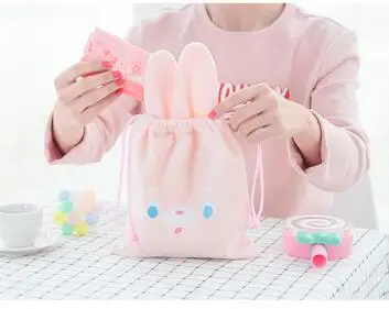 Pink Женские дорожные сумки для менструации, карман, упаковка, гигиеническая сумка, косметички, милые фланелевые милые сумки на шнурке - Цвет: Pink