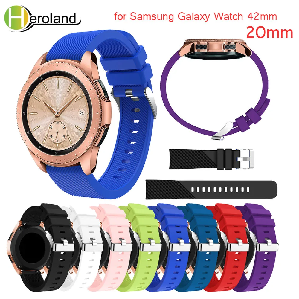 Силиконовый ремешок для samsung Galaxy Watch 42 мм, сменный ремешок 20 мм, умный Браслет для samsung Galaxy Watch, Новинка