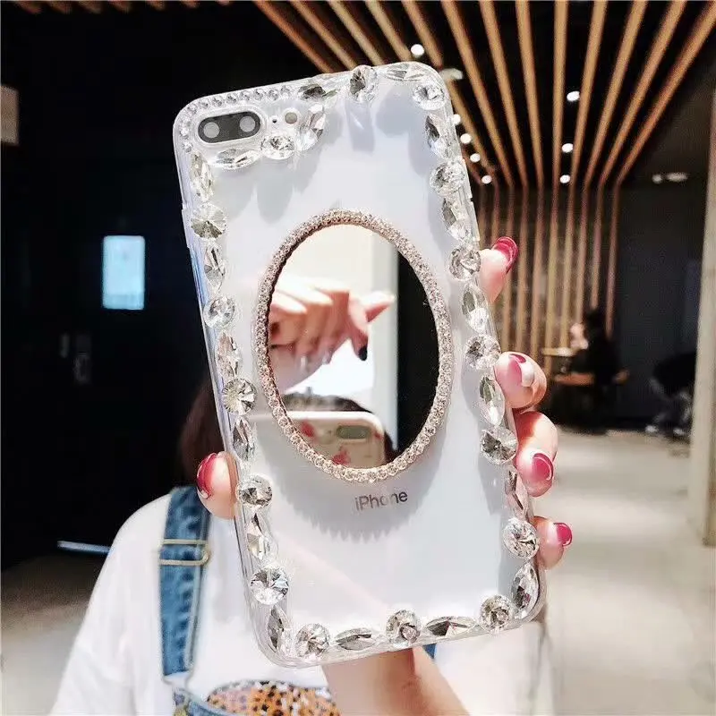 XINGDUO Glitter case cover for iphoneX 6 7 8 Plus XS MAX Bling Diamonds Makeup Mirror iphone XR Mobile phone shell | Мобильные
