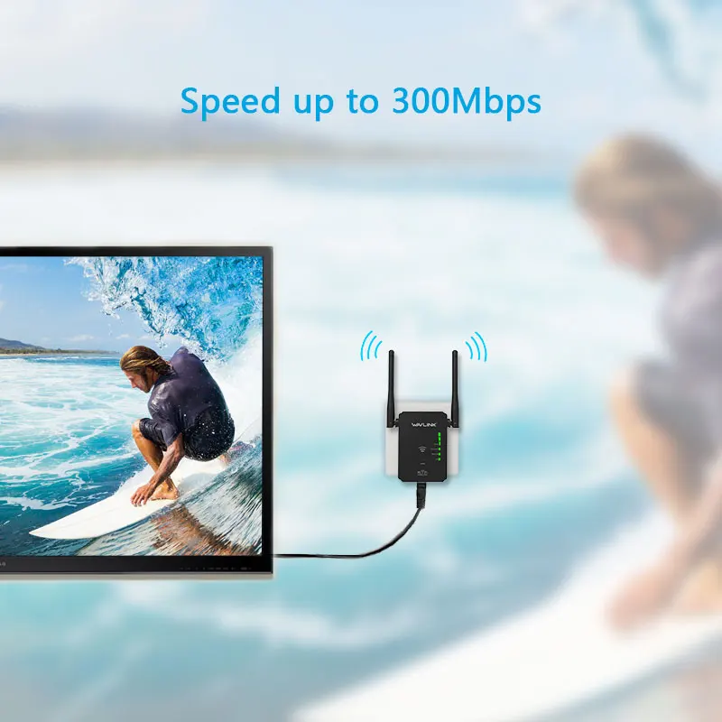 Wavlink Высокая мощность Беспроводной Wi-Fi ретранслятор маршрутизатор Точка доступа AP N300 wifi диапазон расширитель WPS кнопка с 2 внешними антеннами ЕС