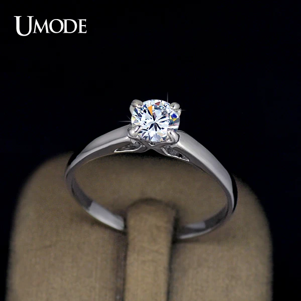 UMODE Распродажа женские обручальные кольца с покрытием из белого золота и 4