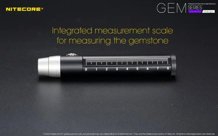 NITECORE GEM8 идентификация нефрита фонарь профессиональный ювелирный светильник 500 LMs CREE XP-L HI V3 светодиодный вспышка светильник без Батарея