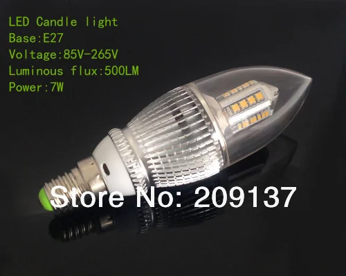 Новая модель 30 шт./лот E14 E27 85-265 в светодиодная свеча теплая белая e14 220 переменного