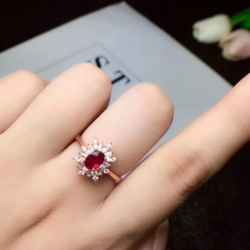 Shilovem стерлингового серебра 925 натуральный рубин кольца fine Jewelry модифицируемые Женские Модные Этнические Свадебный завод открытым cj040606agh