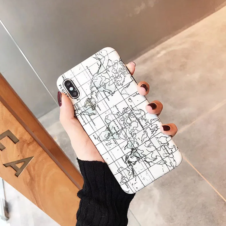 3D Карта мира Роскошный дизайнерский чехол для телефона Iphone XS X MAX XR 6 S 7 8 Plus plus Чехол