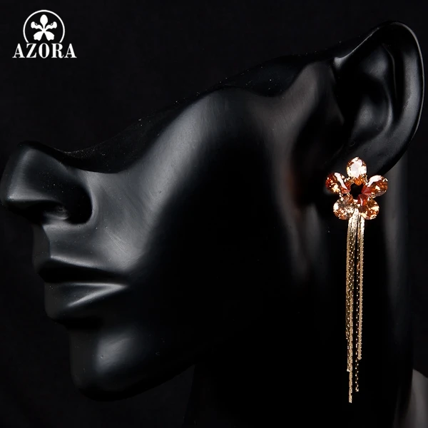 Азора подсолнечника золото Цвет с шампанское кубический цирконий серьги в виде