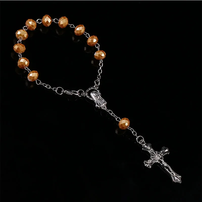 48 шт./браслет с хрустальным крестом Иисуса для детей браслет бисером и крещения