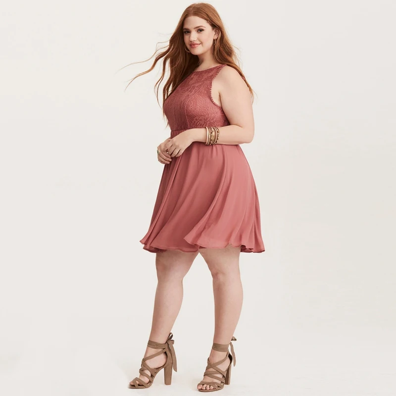 7XL 6XL 5XL кружевное платье 2018 г. летние женские розовый оверсайз сладкий назад