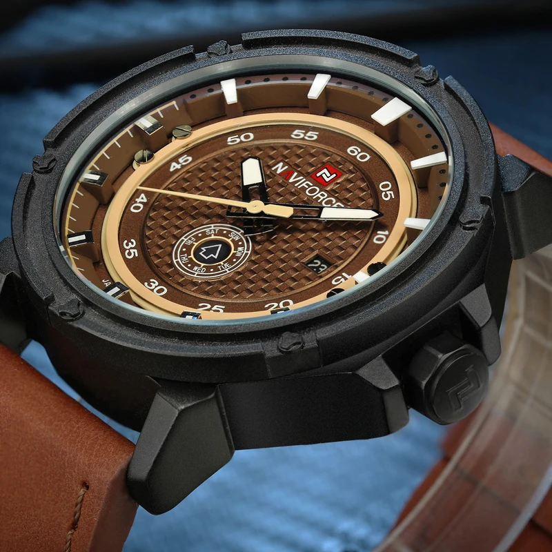 Naviforce оригинальный Элитный бренд Модные Для Мужчин Кварцевые Аналоговые Спорт