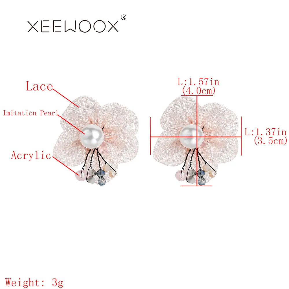 XEEWOOX новые праздничные ювелирные изделия массивные большие кружевные цветочные серьги для женщин модные аксессуары жемчужный подарок