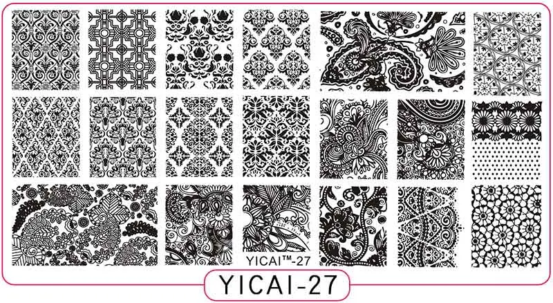 yicai27 Пластины для стемпинга ногтей yicai, spv, dieshan, штамповочные лаковые пластины для рукоделия, маникюрные шаблоны, трафареты, инструменты для полировки, 1 шт - Цвет: yicai27
