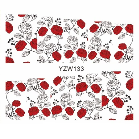 YZW133 Наклейки для дизайна ногтей, наклейки для кошек, цветов, переводные наклейки с водой, Слайдеры для украшения ногтей, тату, маникюрные обертывания, инструменты, наконечники - Цвет: YZW133