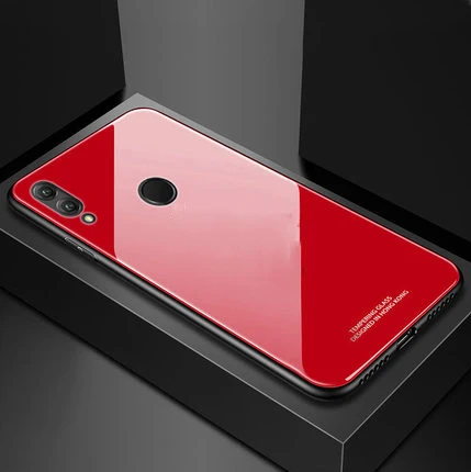 Red Стеклянный чехол для Xiaomi Mi9 Mi 9 SE Mi8 Mi 8 Lite Play F1 силиконовая рамка+ стеклянная крышка на Xiomi Redmi Note 7 Fundas Redmi GO Coque - Цвет: Red