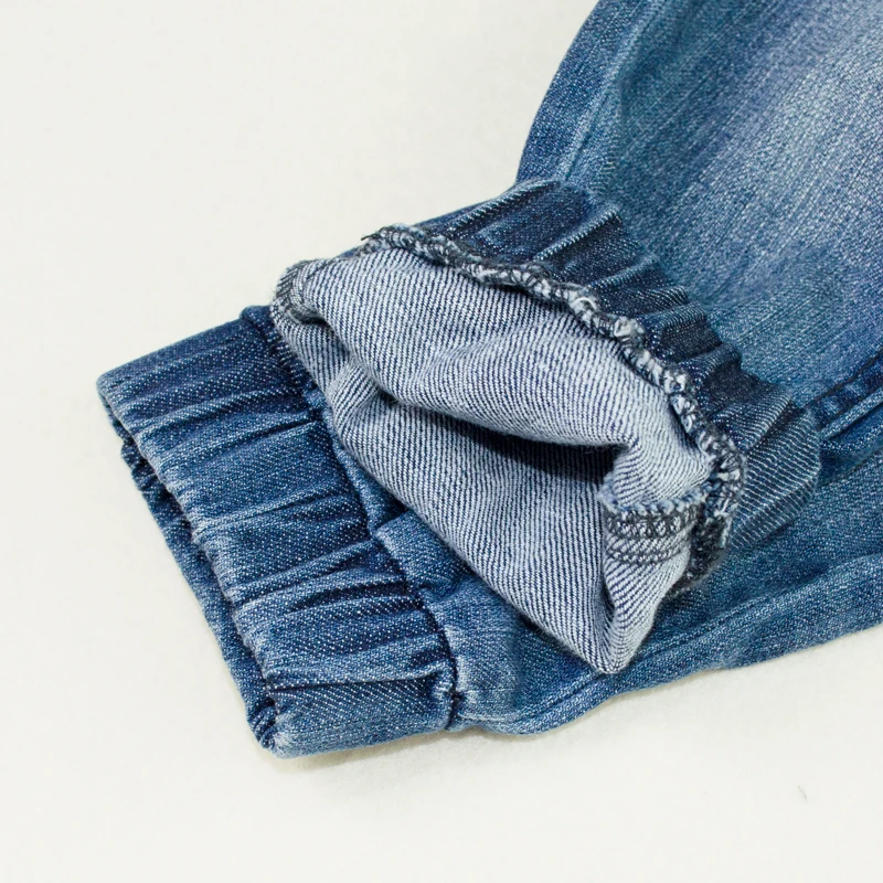 Детские штаны джинсы для мальчиков брюки бега весенне-Осенние Теплые однотонные