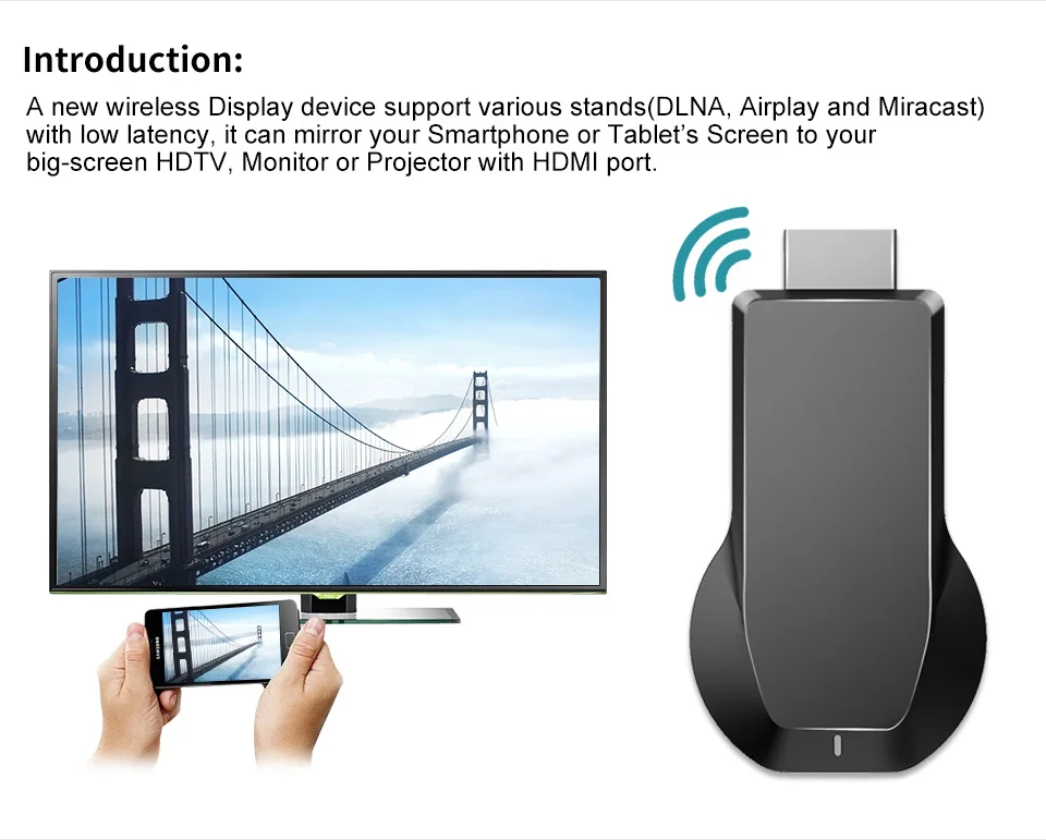 Anycast 2 4G 5G 4K беспроводной HDMI Android tv stick Mirascreen Miracast Airplay приемник Wifi Dongle mirror Screen Streamer