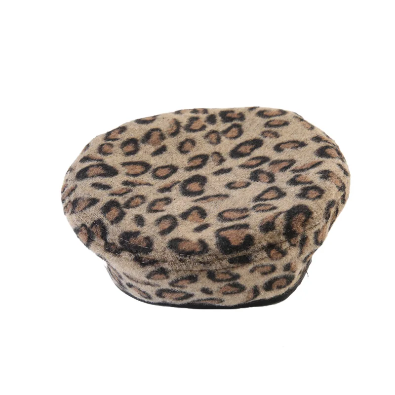 Новинка леопардовая детская шапка для девочек винтажная осенне-зимняя