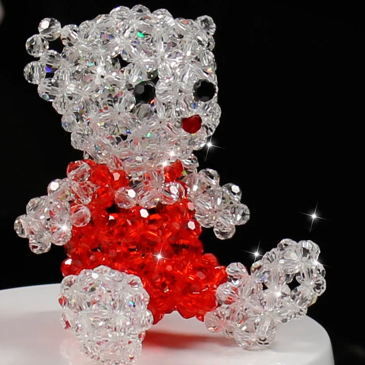 Хрустальные бусины ручной вязки поделки Хрустальный медведь рождественские
