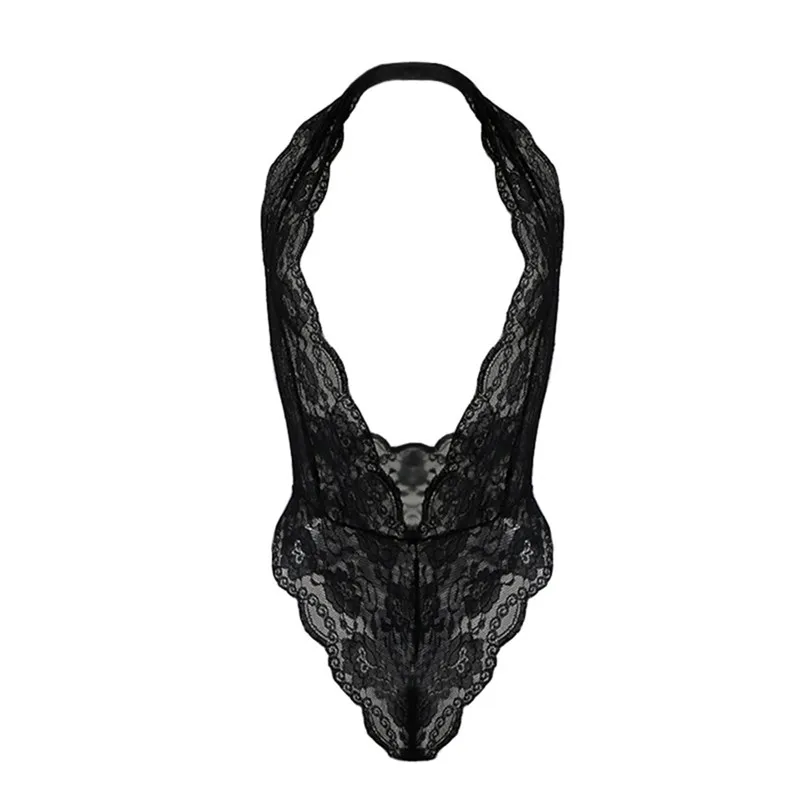 2018 Babydoll сексуальное черное нижнее белье Тедди кружевное женское с открытой