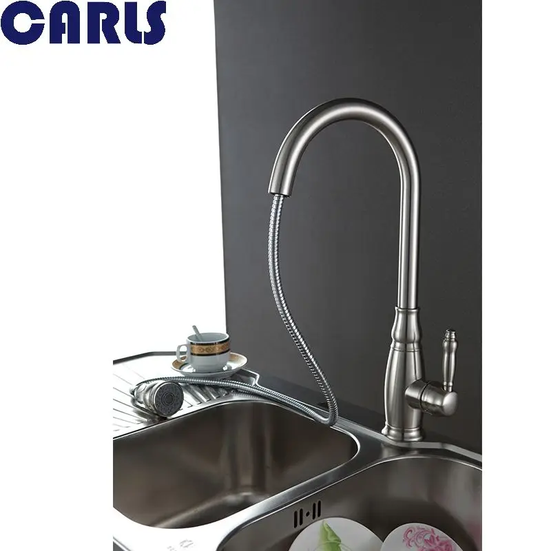 New Arrival Pull out Kitchen faucet 3 function Sink mixer Faucet Out Dual Sprayer Nozzle Hot Cold Mixer Water Taps F3015 | Обустройство