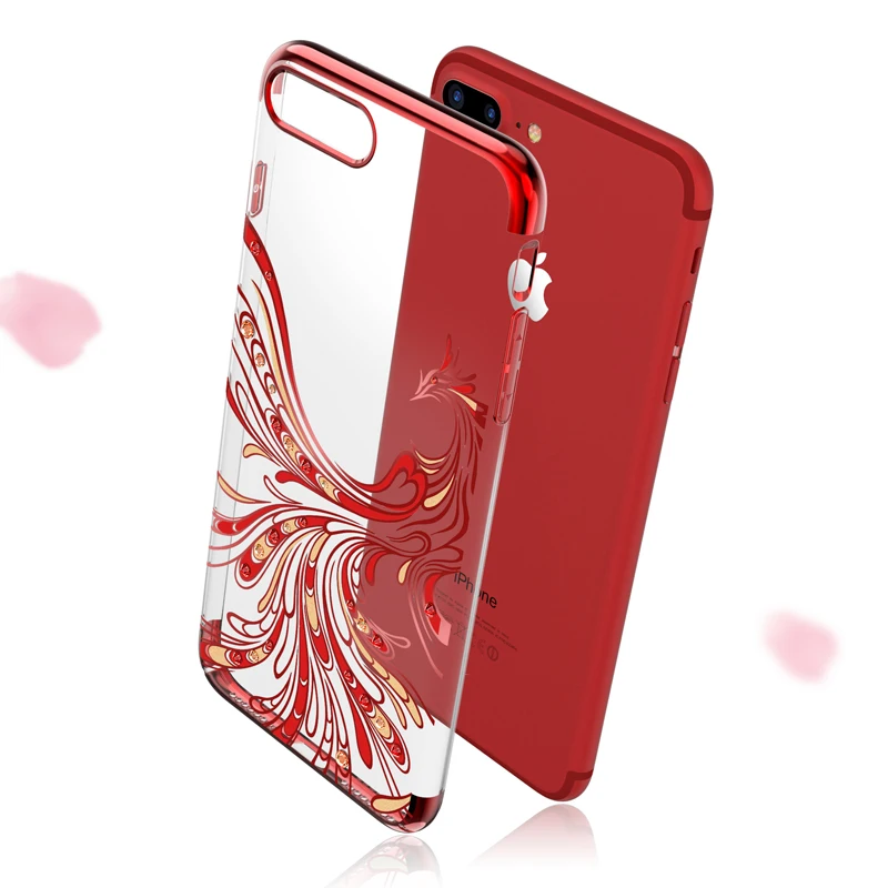 Твердый чехол KAVARO Red Phoenix из поликарбоната со стразами для iPhone 7 8 Plus