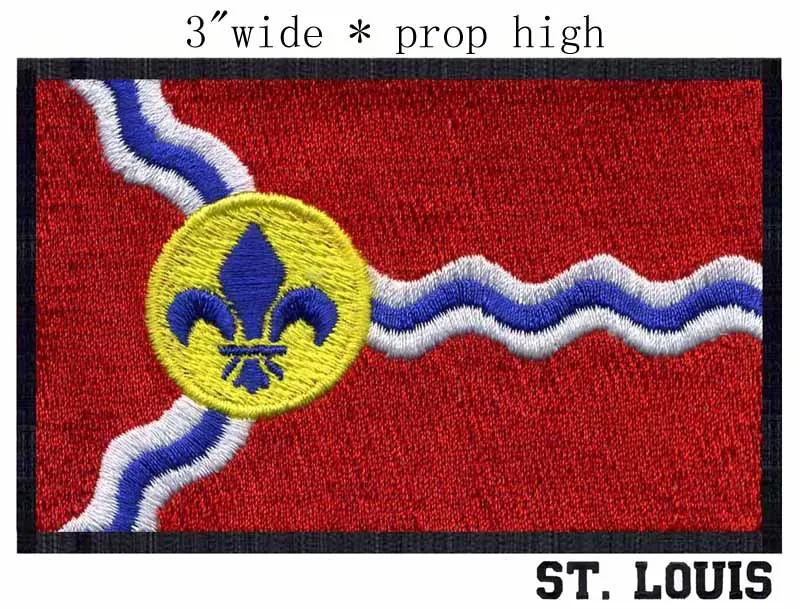 

St. Луи, Миссури Флаг США 3 "Широкая вышивка патч для патчей одежды/almohadas de stitch/защита большого пальца