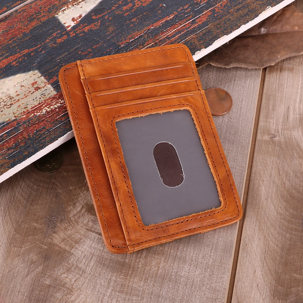 Держатель для карт из натуральной кожи мужчин и женщин винтажный деловой