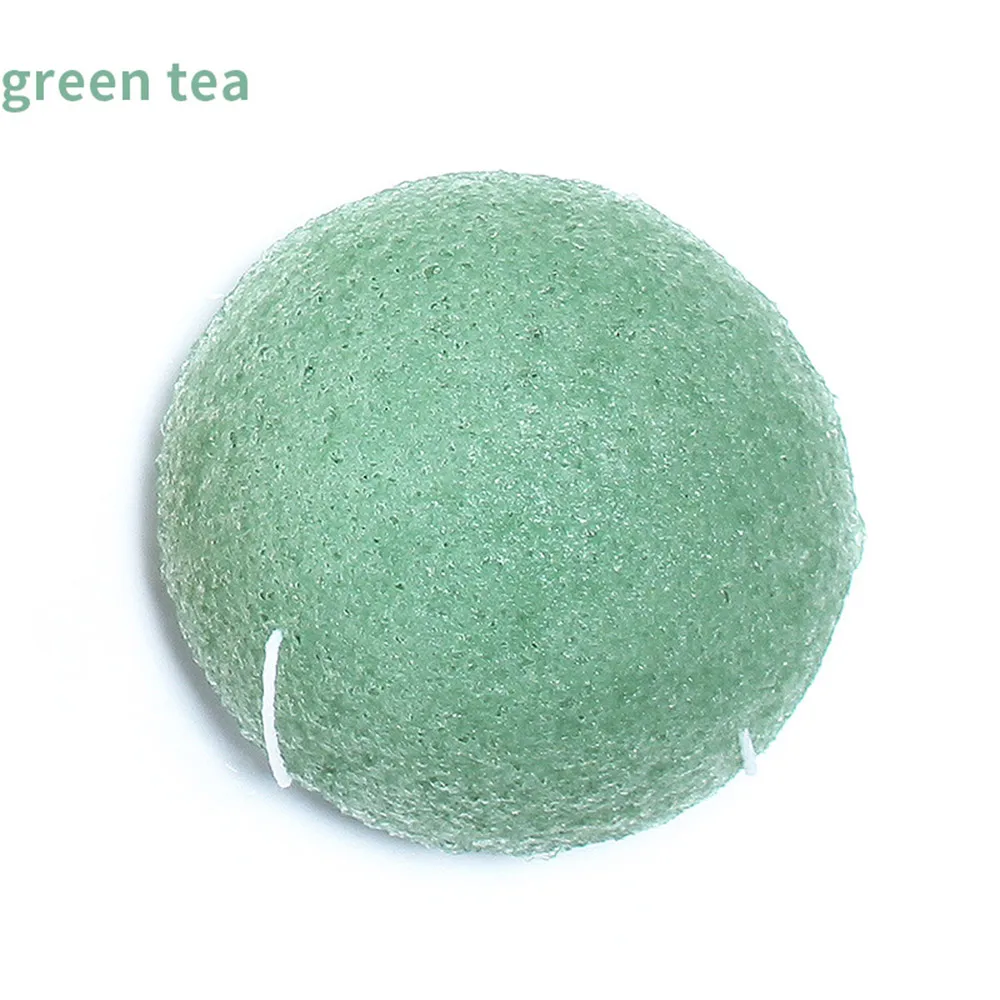 Konjac спонж для умывания лица 6 цветов Konnyaku спонж для чистки лица - Цвет: green
