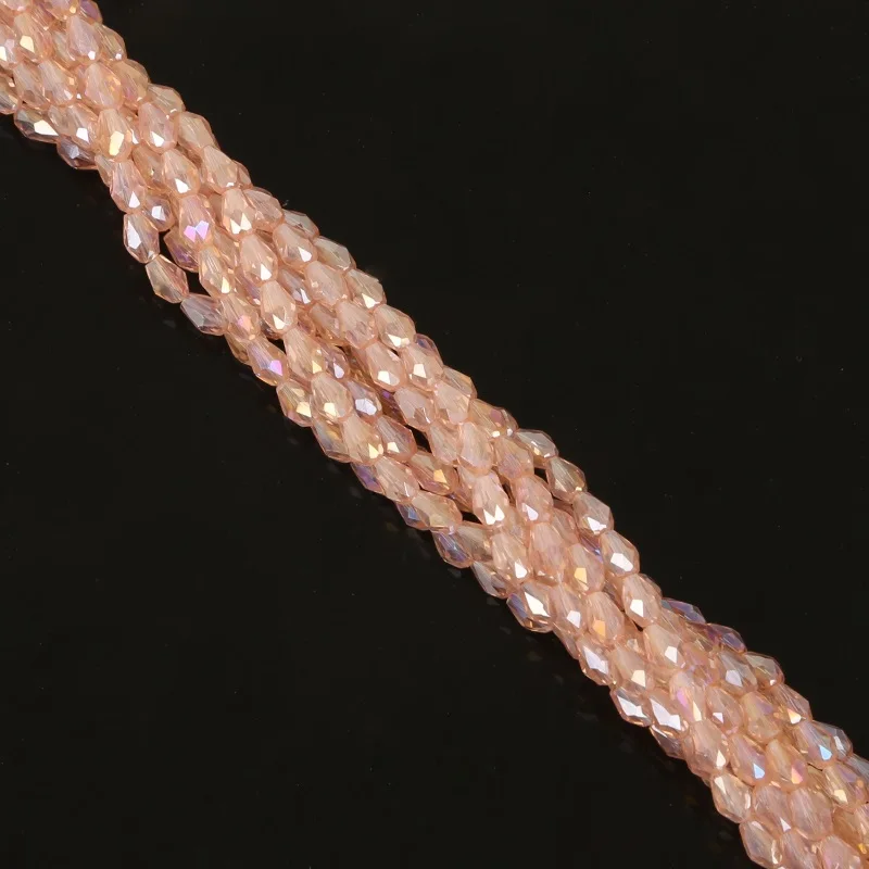 Pink AB 100 шт 5*3 мм каплевидные Австрия хрустальные бусины капли воды граненые стеклянные бусины Свободные разделительные бусины для изготовления ювелирных изделий - Цвет: Pink AB